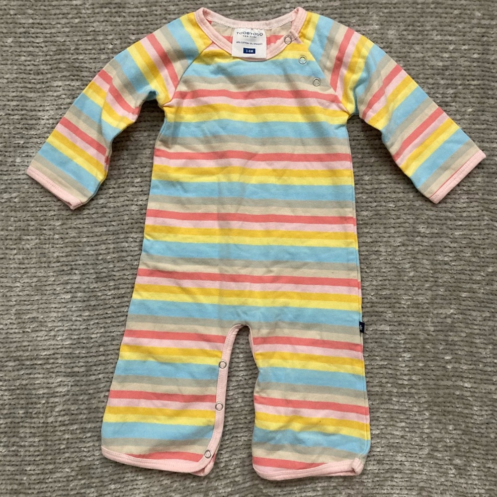 Toobydoo One‎ Piece Jumpsuit 3-6M Rainbow Stripe Romper Classic Quality